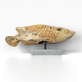 Hand Carved Wooden Fish Sculpture