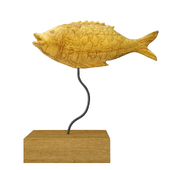 Carved Teak Fish with Base