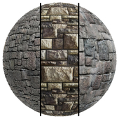 FB511 Faux Stone Panel Castle Wall Stone Flat Stones | 3MAT | PBR | Seamless