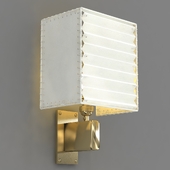Wall Sconce  Polished Unlacquered Brass  Goatskin Parchment Shade