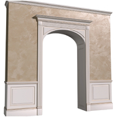 Archway in classic style. Arched interior doorway in a classic style.Traditional Interior Arched Doorway Opening.Entryway Wall Paneling