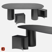 Table and Footstool Void by Desalto