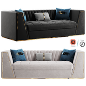 Modular Velvet Sofa Deep Gray Tufted Upholstery Modern Couch Floor Sofa in Large Format: 3Ds Max 2015