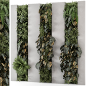 Indoor Wall  Vertical Garden in Concrete Base - Set 1177