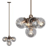 Modo Pendant 5 Globes Bronze and Clear Glass