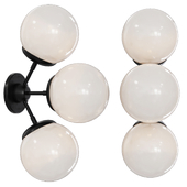Modo Sconce 3 Globes Black and Cream Glass