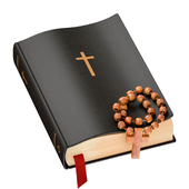 Bible Book Cross with rosary