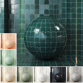 (4k) (8)color Equipe Wave ceramics vol 1-(Seamless, PBR, tileable)