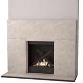 Fireplace in a minimalist beige 01