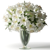 White lilies in a classic glass vase
