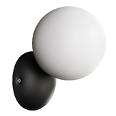 Vetro Outdoor Wall Light, Black & Frosted Glass