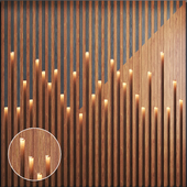 3D FLUTED WALL PANEL WITH LIGHTING