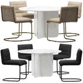 Coco Republic Roseby Chair and Como Marble Dining Table