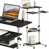 Mount-IT Mobile Stand Up Desk with Accessories
