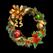 Christmas wreath with poinsettia