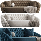Round blue velvet sofa
