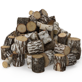 Birch log pile