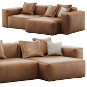 Mags Soft Leather 2seat Sofa by HAY