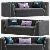 Modular Velvet Sofa Deep Gray