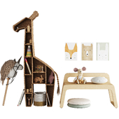 Children room. Toys and furniture set 02