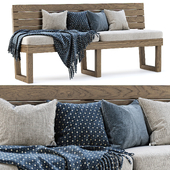Nia Wooden Garden Loveseat by Bpoint Design / Деревянный садовый диван