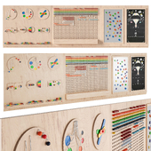 Interactive game board (busyboard) for a children&#39;s room