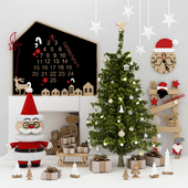santa clause and Christmas set