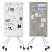 IKEA ELLOVEN whiteboard/noticeboard with castors