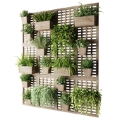 Vertical garden from blocks for indoor plants on the wall