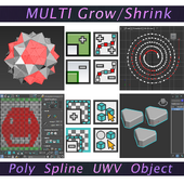 Multi Grow и Shrink для Poly, Unwrap UVW и Spline.