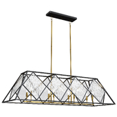 Capella 8 light linear chandelier in english bronze and warm brass