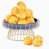 Decorative set 2 Dish with tangerines