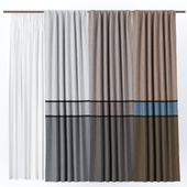 Curtain with fabric hinges