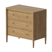 Feather And Black Aubrey 3 Drawer Chest