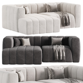 Langham Channel Tufted 2 Piece Modular Sectional Sofa
