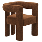 Stature Burnt Sienna Boucle Dining Armchair by CB2