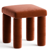 Temi Stool in Teja by Sun at Six, Minimalist Velvet Stool