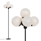 Modo Floor Lamp 5 Globes Black and Cream Glass