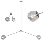 Modo Pendant 2 Globes Polished Nickel and Clear Glass