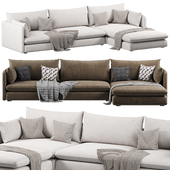 Piece reversible slipcovered sectional sofa