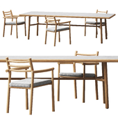 Table with chairs UKIYO by TRIBU