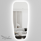 Illuminated mirror of unusual shape Mideon "Hall" OM