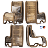 Capri wooden rattan chair CF3 / Деревянное кресло из ротанга