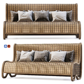 Capri wooden rattan lounge sofa CF3 / Трехместный диван из ротанга