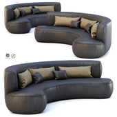 Jenifer Restaurant Leather Sofa / Полукруглый кожаный диван