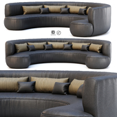 Jenifer Restaurant Leather Round Sofa / Круглый кожаный диван