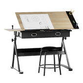 Reclining drawing table with gift chair