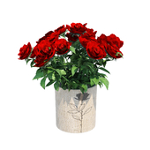 red rose flower vases