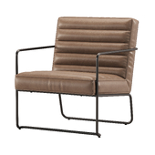 Industrial Metal Accent Chair with Horizontal Channeling