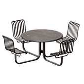Metal outdoor furniture - round table with chairs